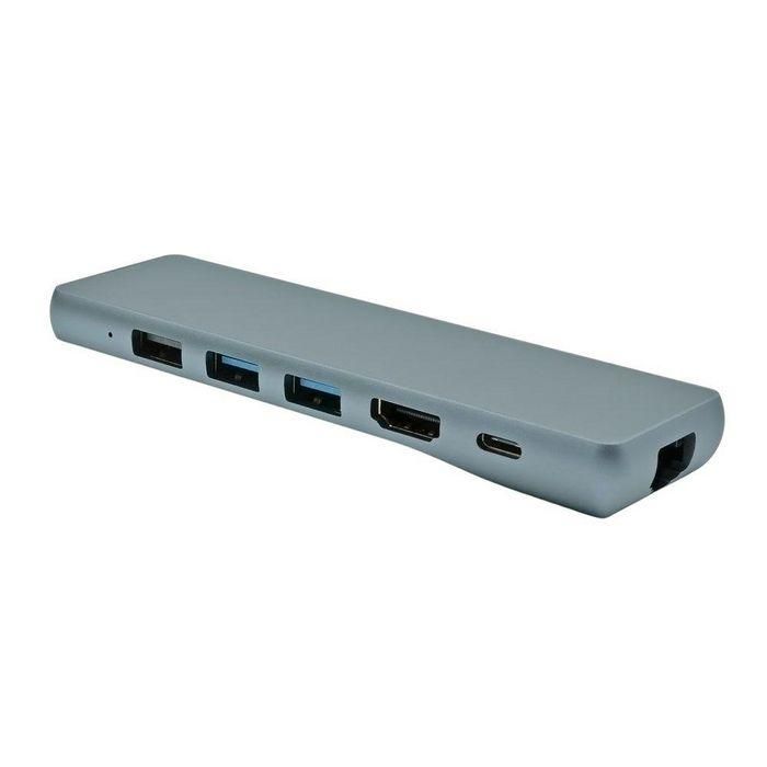 ProXtend USBC-MULTI8-001 MultiHub USB-C 8 en 1 para MacBook con HDMI 4K, Ethernet Gigabit, Lector Tarjetas y Carga PD 87W 1