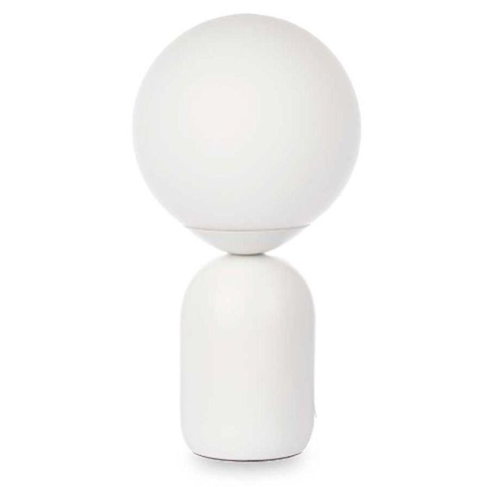 Lámpara de mesa Bola 40 W Blanco Cerámica 15 x 28,5 x 15 cm (4 Unidades) 1