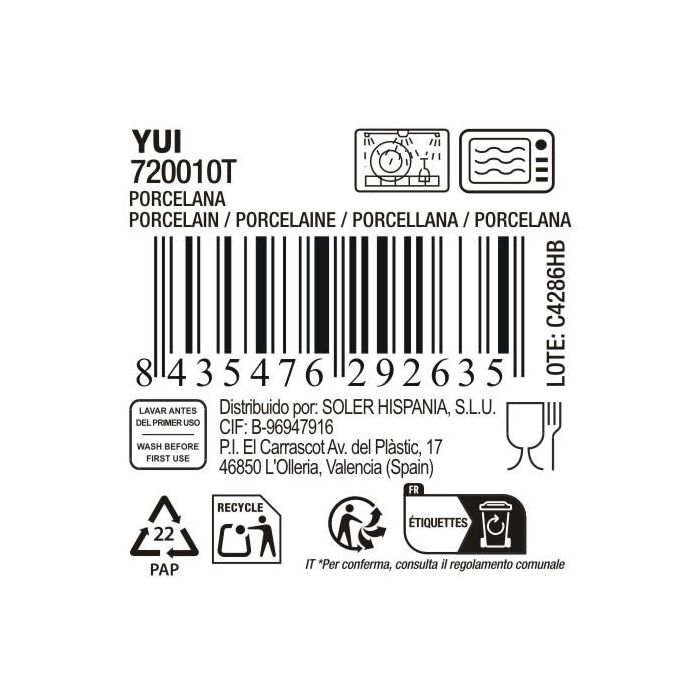 La Mediterranea Bol Aperitivo Japonés Ø15.2 x 7.6 cm Reactivo "Yui" (18 Unidades)