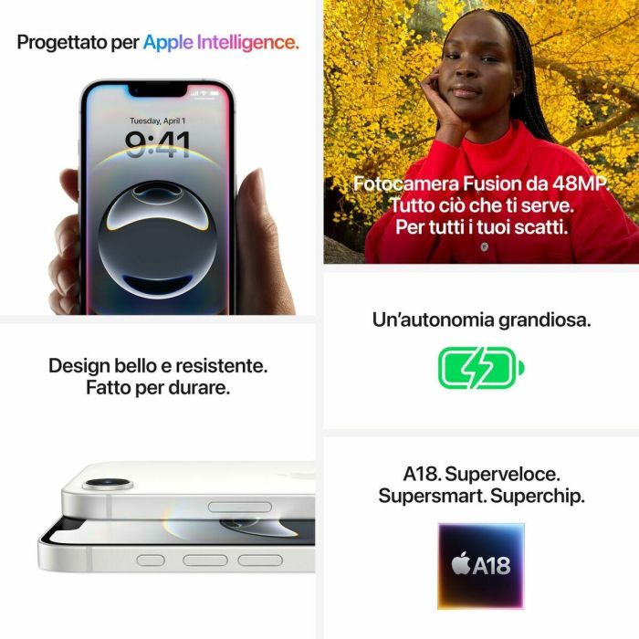 Apple iPhone 16E 128GB Negro Teléfono Inteligente 6.1" Super Retina XDR OLED 5G iOS 18, Cámara 48MP, Resistente Agua 8 Apple iPhone 16E 128GB Negro Teléfono Inteligente 6.1" Super Retina XDR OLED 5G iOS 18, Cámara 48MP, Resistente Agua 8