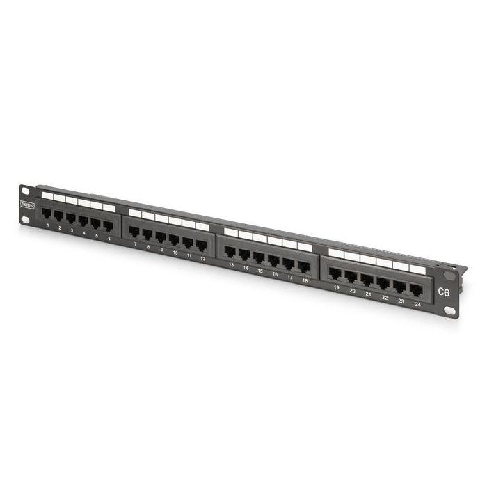 Digitus Panel de Parcheo CAT 6, 1U, Blindado RJ45 8P8C, Rendimiento Clase E hasta 250 MHz, Certificado UL, Carcasa de Acero