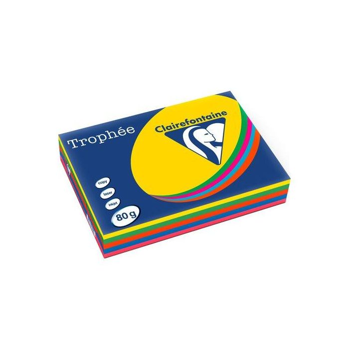 Papel De Color A4 Clairefontaine Trophee 80G 500H Surtido Intensos Vivos