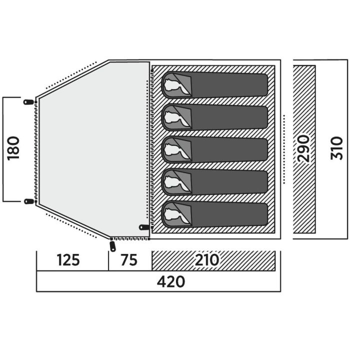 Easy Camp Kuppelzelt Kinn 5 (olivgrn, mit Tunnel-Anbau, Modell 2025) 5 Easy Camp Kuppelzelt Kinn 5 (olivgrn, mit Tunnel-Anbau, Modell 2025) 5