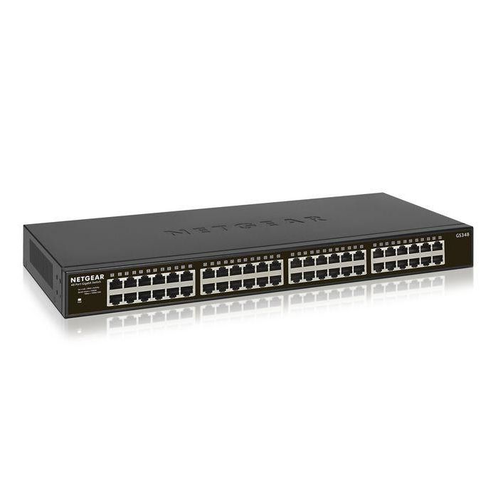 Netgear GS348 RM - Switch de red no administrado con 48 puertos Gigabit Ethernet para montaje en rack, 1U 2