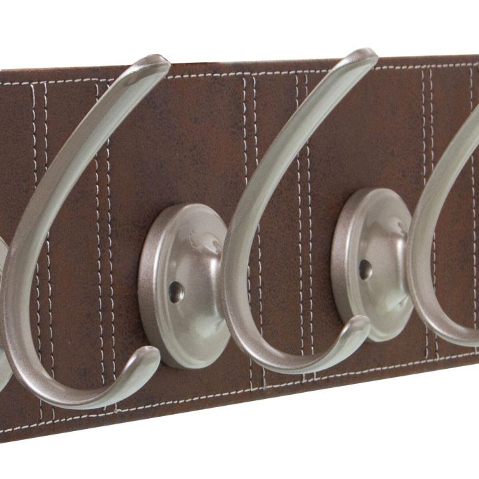 Perchero de Pared Alexandra House Living Marrón Piel 60 x 9 x 12 cm 1 Perchero de Pared Alexandra House Living Marrón Piel 60 x 9 x 12 cm 1