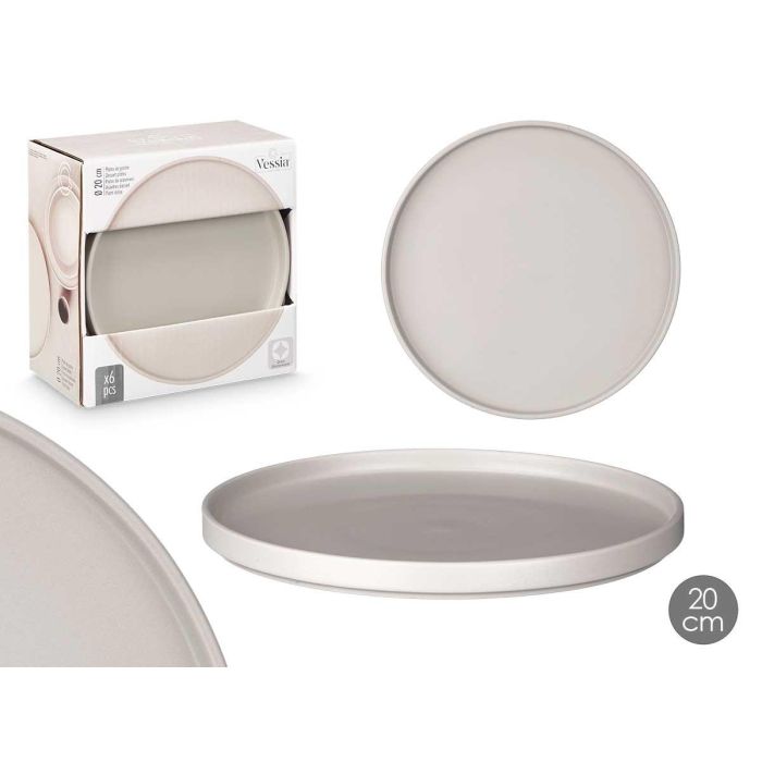 Plato Postre 20 Cm Liso Gris Vessia (24 Unidades) Plato Postre 20 Cm Liso Gris Vessia (24 Unidades)
