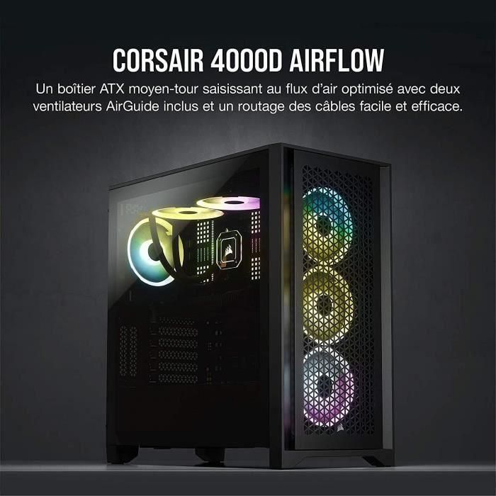 Caja para PC CORSAIR 4000D Airflow - Torre media - Vidrio templado - Negro (CC9011200WW) 5 Caja para PC CORSAIR 4000D Airflow - Torre media - Vidrio templado - Negro (CC9011200WW) 5