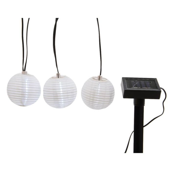 Lumineo Guirnalda Solar de Exterior 7,5m con Luz Blanca Fija IP44 - 15 Bombillas, Cable Negro