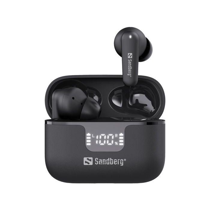 Sandberg Auriculares Inalámbricos ANC+ENC con Cancelación de Ruido Activa y Ambiental, Bluetooth, Estuche Pantalla LED Batería y Carga USB 1 Sandberg Auriculares Inalámbricos ANC+ENC con Cancelación de Ruido Activa y Ambiental, Bluetooth, Estuche Pantalla LED Batería y Carga USB 1