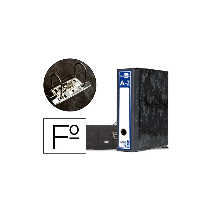 Liderpapel Archivador de Palanca Clásico Negro Folio Forrado Cartón con Caja 80mm 350mm 0 Liderpapel Archivador de Palanca Clásico Negro Folio Forrado Cartón con Caja 80mm 350mm 0