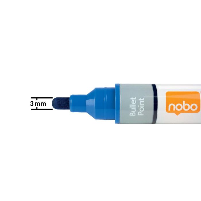 Rotulador Nobo Para Pizarra Blanca Tinta Liquida Punta Conica 3 mm Azul Caja De 10 Unidades 5