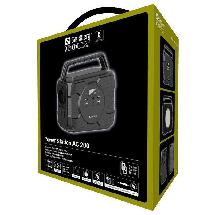 Sandberg Power Station AC 200 Portátil 200W | Batería Externa con Salida 230V AC para Móviles, Tablets y Portátiles 6