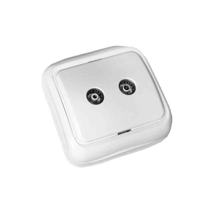 Edm Base tv y radio superficie Serie Spa 77 x 77 x 30 mm Blanco