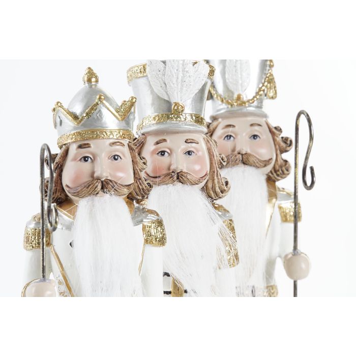 DKD Home Decor Figura Cascanueces Blanco Dorado 6.5 x 5.5 x 22 cm (3 Unidades) 1