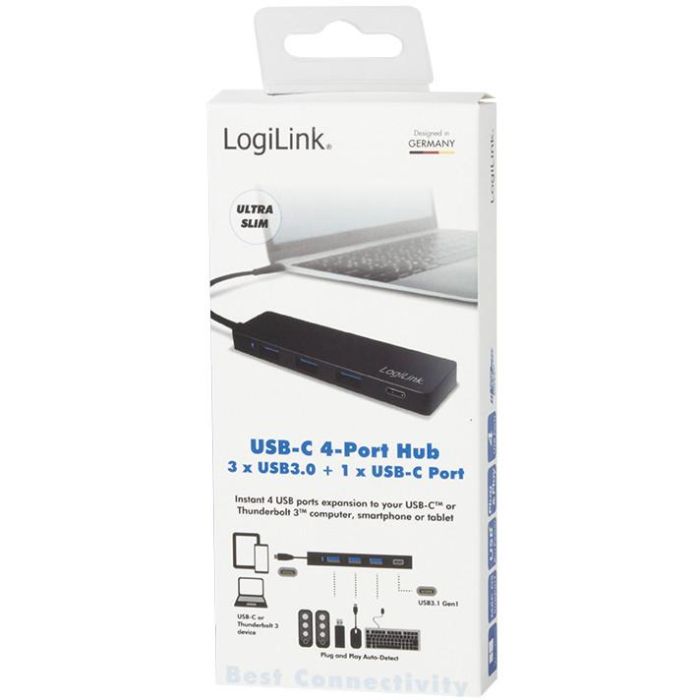Logilink USB 3.1 HUB 3+1-port Type-C schwarz 3 Logilink USB 3.1 HUB 3+1-port Type-C schwarz 3