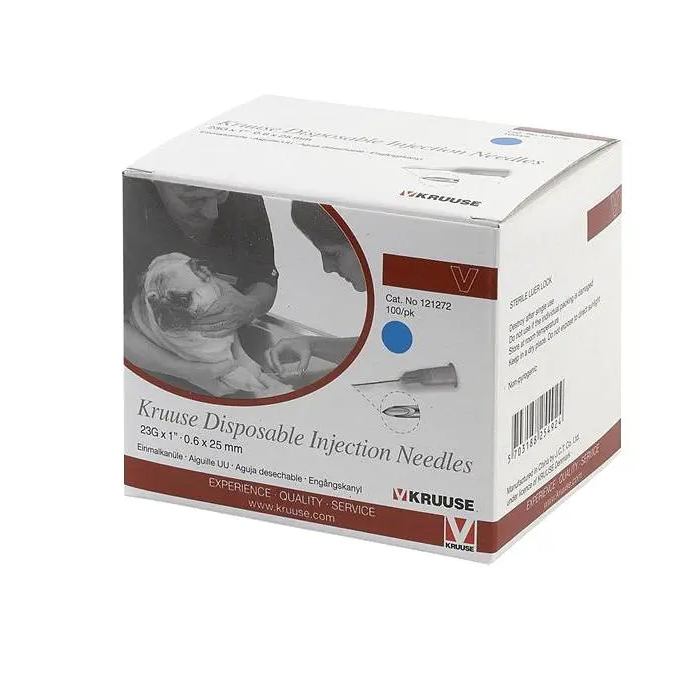 Kruuse Aguja Desechable 0,6x25 mm 23 gr Azul 100Ud
