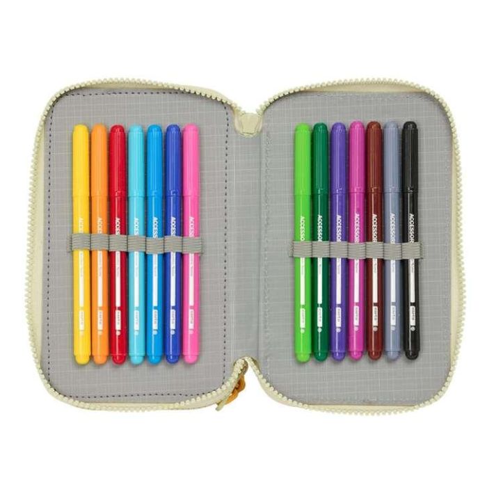 Plumier Triple Mufasa Verde Beige 12,5 x 19,5 x 5,5 cm 37 Piezas 4 Plumier Triple Mufasa Verde Beige 12,5 x 19,5 x 5,5 cm 37 Piezas 4