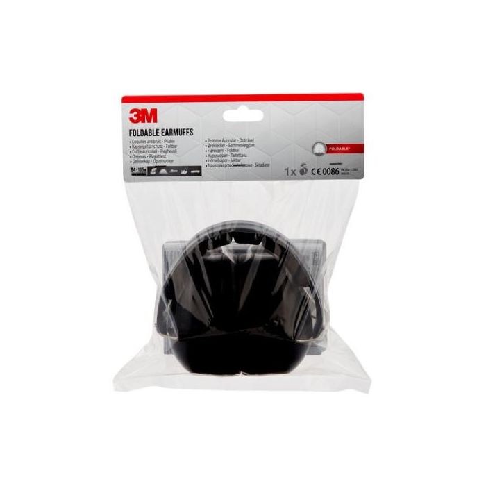 Cascos Orejeras Acolchadas con Diadema Plegable Proteccion Auditiva Peltor 90563E-1 Snr-30Db Negro 3M 7100333470 4