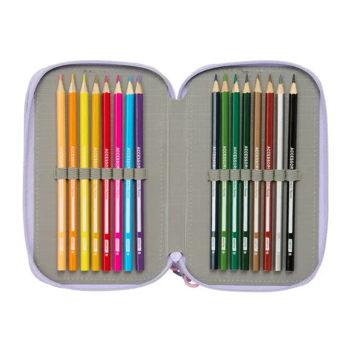 Safta Plumier Escolar Triple Cremallera 37 Piezas Bouquet 195x125x55 mm 4