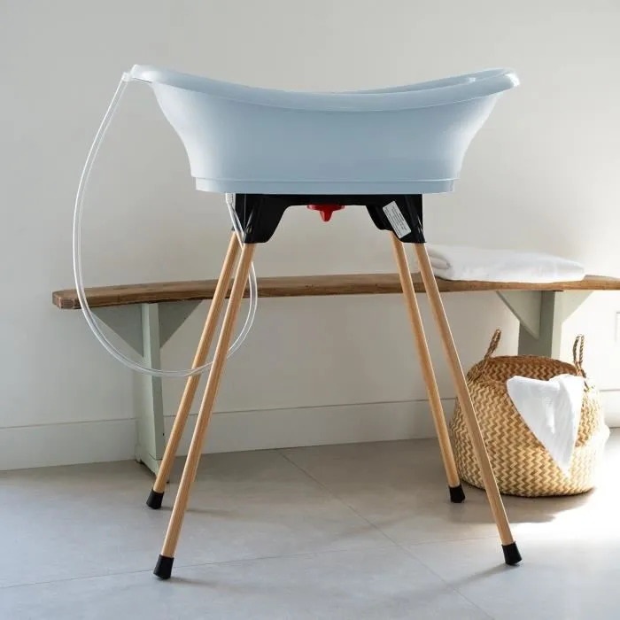Thermobaby Kit de Baño VASCO Fleur Bleue: Bañera + Pies + Manguera de Desagüe 1