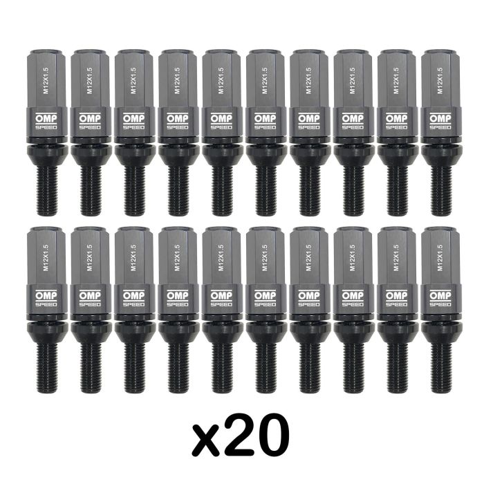 Omp Juego 20 Tornillos Rueda Aluminio M12x1.5 Llave 17-19 Largo 28mm Protector Plata OMPS09981202 4 Omp Juego 20 Tornillos Rueda Aluminio M12x1.5 Llave 17-19 Largo 28mm Protector Plata OMPS09981202 4