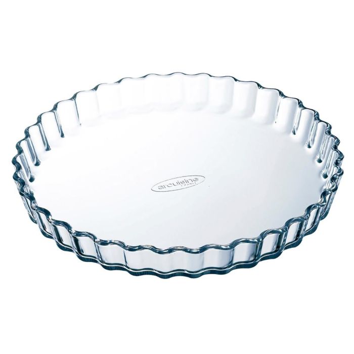 Ô Cuisine Molde Tarta Redondo Ondulado Ocuisine Vidrio Boro 28x28x4 cm | Apto Horno Microondas Congelador Lavavajillas | Resistente 300°C