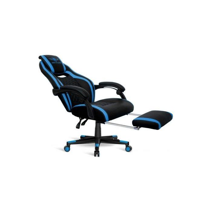 SILLA SPIRIT OF GAMER WILDCAT BLUE - MARCO MADERA - PISTON CLASE 3 - APOYABRAZOS ARTICULADOS - REPOSAPIES - 5 RUEDAS 360º - HASTA 120KG 1