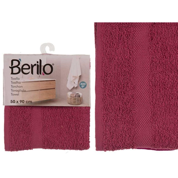 Berilo Toalla Lisa 50x90 cm Granate - 80% Algodón, 20% Poliéster (24 Unidades) Berilo Toalla Lisa 50x90 cm Granate - 80% Algodón, 20% Poliéster (24 Unidades)