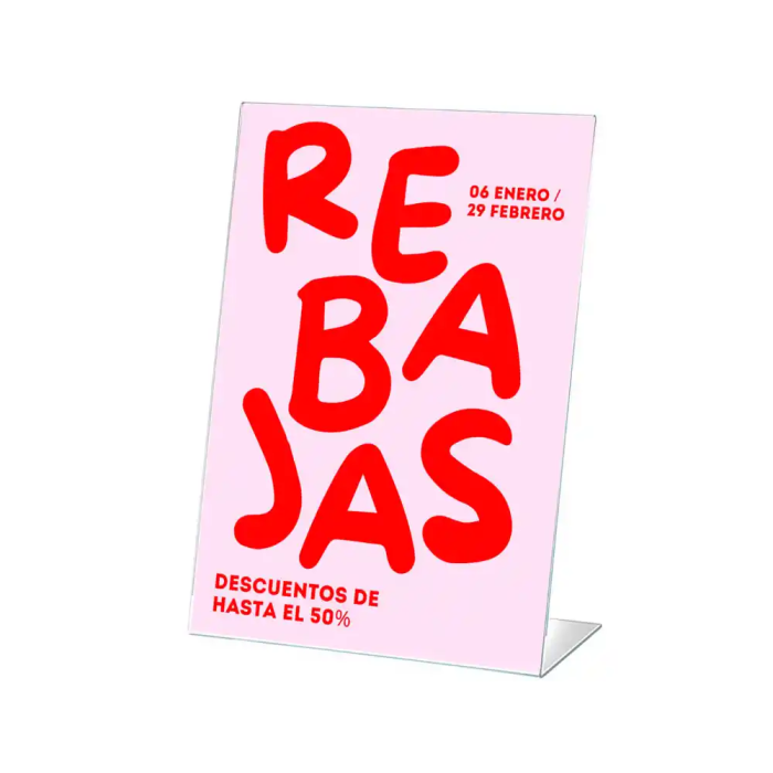 Archivo 2000 Expositor sobremesa DIN A6 vertical 45x105x150 mm flexible PET transparente