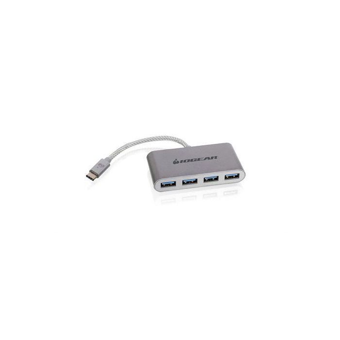 IOGEAR HUB-C - Hub USB-C a 4 Puertos USB-A 3.0, Adaptador Multi-puerto, SuperSpeed 5Gbps para MacBook y Chromebook