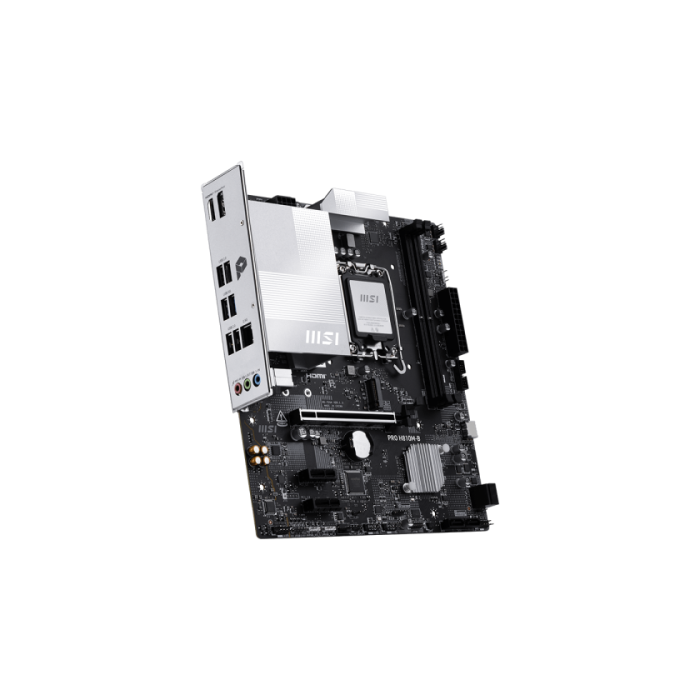 MSI PRO H810M-B Placa Base Intel H810 mATX, Socket LGA 1851, DDR5 6400MHz, 128GB, PCIe 5.0, USB 3.2, HDMI 2.1, DisplayPort 1.4, 2.5G LAN, Ready Windows 11