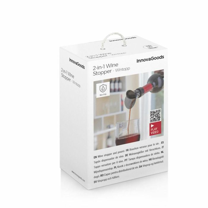 Pack Sacacorchos Eléctrico para Botellas de Vino y Tapón Dispensador Aireador de Vino 2 en 1 InnovaGoods 11