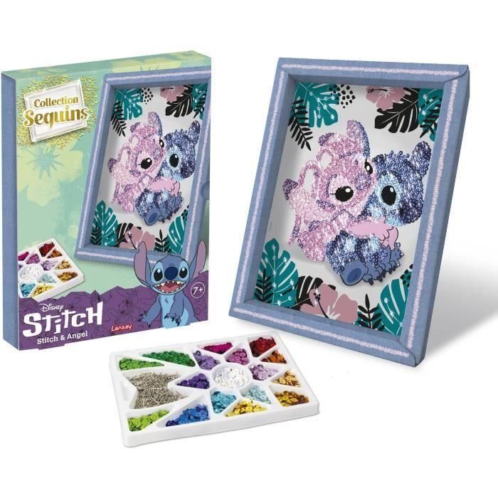 Juego creativo - LANSAY - Colección de lentejuelas - STITCH & ANGEL - A partir de 7 años 1