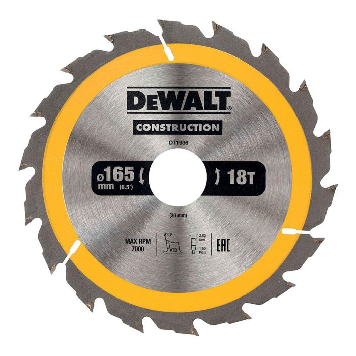 Disco de corte Dewalt dt1936-qz 165 x 30 mm