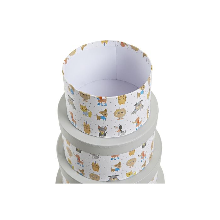 DKD Home Decor Caja Infantil Colección Best Friends de Cartón Blanco Multicolor 37.5 x 18 x 37.5 cm - Set de 10 Piezas 2 DKD Home Decor Caja Infantil Colección Best Friends de Cartón Blanco Multicolor 37.5 x 18 x 37.5 cm - Set de 10 Piezas 2