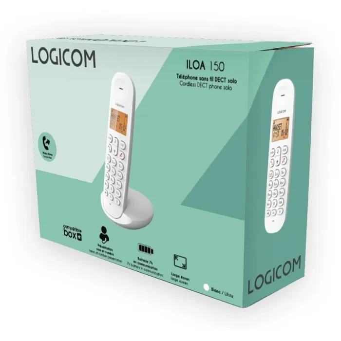Logicom LOG3483071500094 Teléfono Fijo Inalámbrico DECT ILOA 150 SOLO Blanco Sin Contestador Automático 4 Logicom LOG3483071500094 Teléfono Fijo Inalámbrico DECT ILOA 150 SOLO Blanco Sin Contestador Automático 4