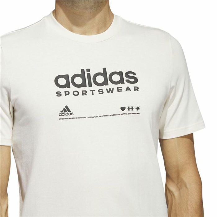 Camiseta de Manga Corta Hombre Adidas Lounge Blanco XL 2