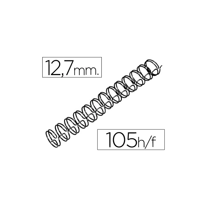 Gbc Espiral Wire 3:1 12,7 mm Negro Capacidad 105 Hojas Caja 100 Unidades 0 Gbc Espiral Wire 3:1 12,7 mm Negro Capacidad 105 Hojas Caja 100 Unidades 0