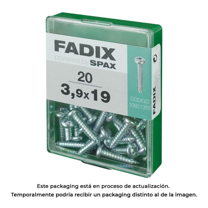 Fadix Tornillo Rosca Chapa CR Zincado 3,9x19 mm - Caja 20 Unidades 0 Fadix Tornillo Rosca Chapa CR Zincado 3,9x19 mm - Caja 20 Unidades 0