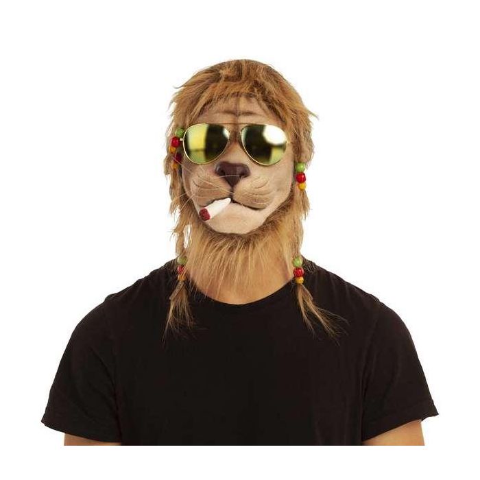 Smoking lion with glasses 1/2 mask one size 1 Smoking lion with glasses 1/2 mask one size 1
