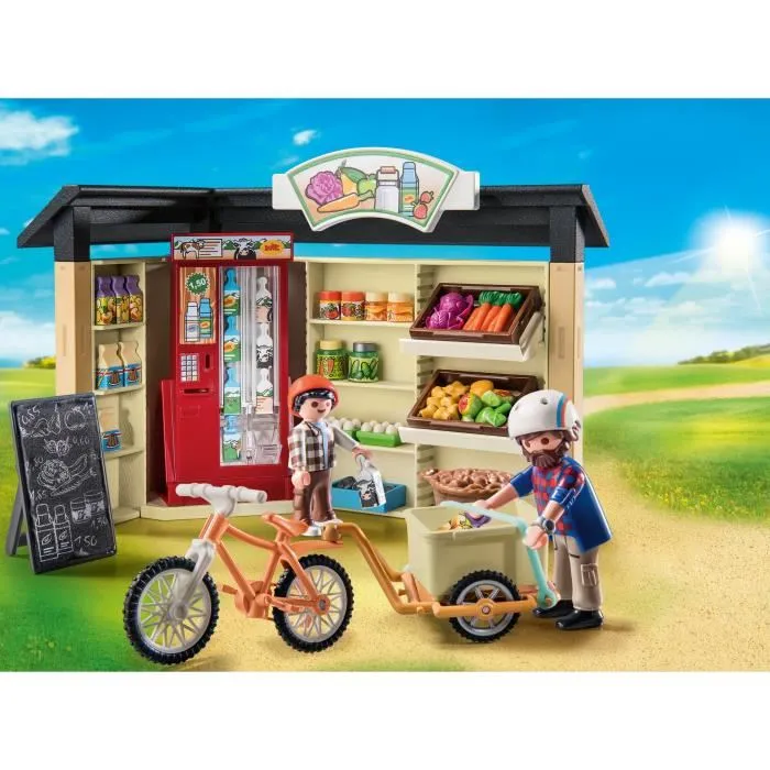 Playmobil Tienda Granja 24 Horas con Máquina de Leche, Frutas y Verduras Frescas y Ecológicas, Set de 83 Piezas 1