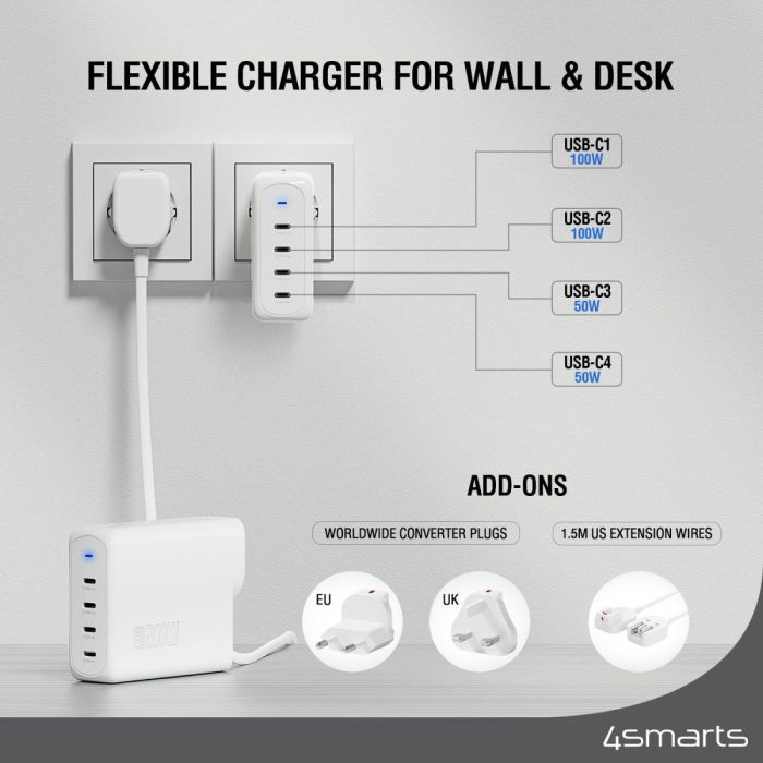 4smarts Ladegert GaN Flex Pro 200W 4 USB-C. wei 2 4smarts Ladegert GaN Flex Pro 200W 4 USB-C. wei 2