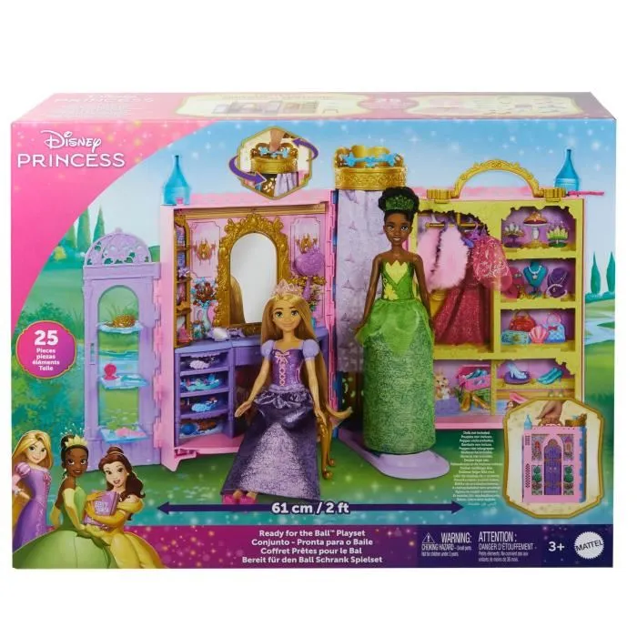 Mattel Armario Portatil Hxc20 Disney Princess Listo para el Baile para Muñecas con Accesorios y Vestidor 4 Mattel Armario Portatil Hxc20 Disney Princess Listo para el Baile para Muñecas con Accesorios y Vestidor 4