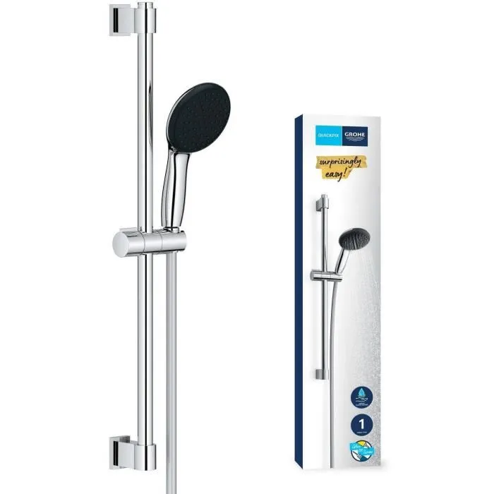 Grohe Vitalio Start 110 Ducha 27942001 Rociador 1 Chorro Flexo 1,75m Barra 60cm Cromo Ahorro de Agua Grohe Vitalio Start 110 Ducha 27942001 Rociador 1 Chorro Flexo 1,75m Barra 60cm Cromo Ahorro de Agua