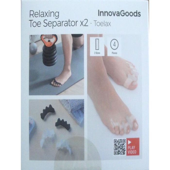 Separadores de Dedos para Relajación y Deporte Toelax InnovaGoods 4 Unidades 1 Separadores de Dedos para Relajación y Deporte Toelax InnovaGoods 4 Unidades 1