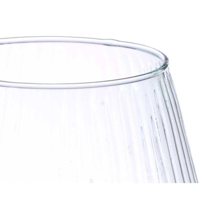 Jarrón de Vidrio Reciclado Rayado 25 cm - Giftdecor (3 Unidades) 3 Jarrón de Vidrio Reciclado Rayado 25 cm - Giftdecor (3 Unidades) 3