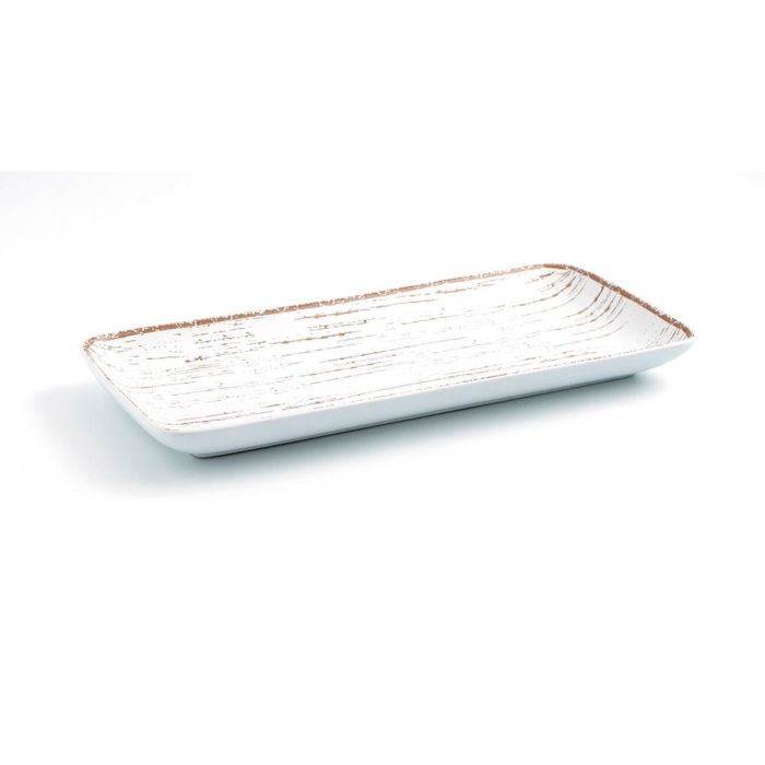 Ariane Fuente Rectangular Porcelana Tornado White 36x16,5 cm (6 Unidades) Apilable, Profesional, Apto Horno y Microondas, Resistente al Choque Térmico 1