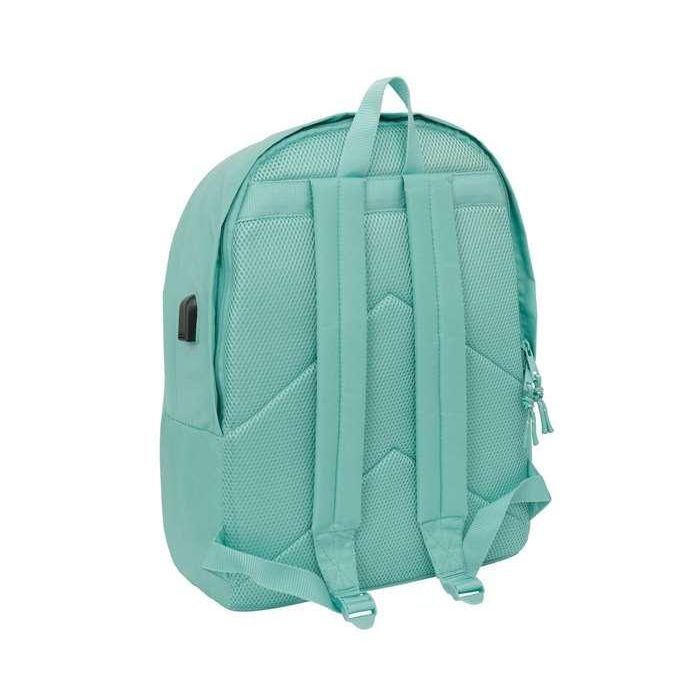 Mochila doble para portatil 15,6"+usb f.c.barcelona chica musgo 31x44x18 cm 1