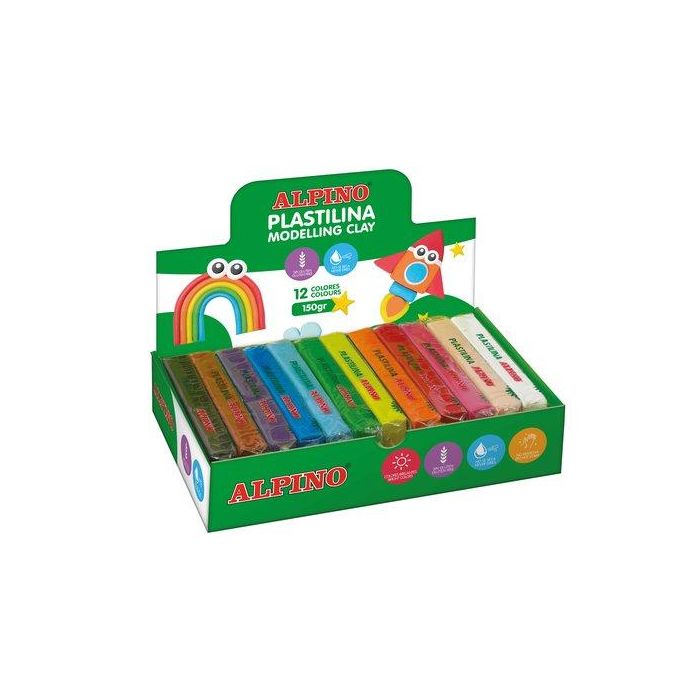 Plastilina Alpino Standard 150.Gr Caja 12 Surtidas