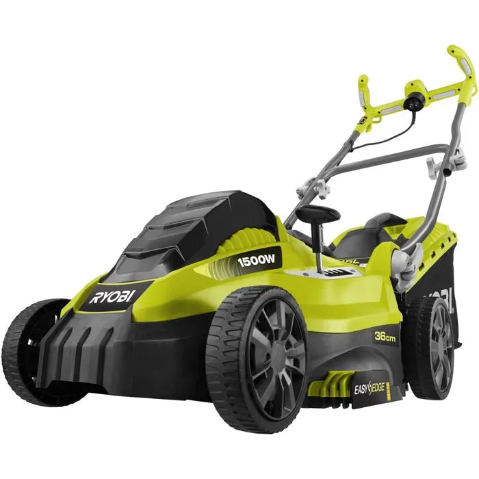 RYOBI Cortacésped Eléctrico 36 cm 1500 W Recogida Mulching Doble Mango Ergonómico